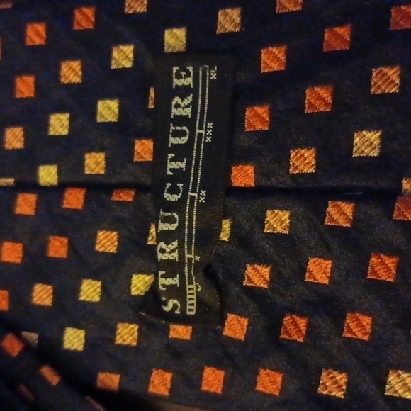 STRUCTURE Silk Mens Necktie - Picture 2 of 3